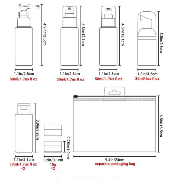 Travel Bottles Set for Toiletries